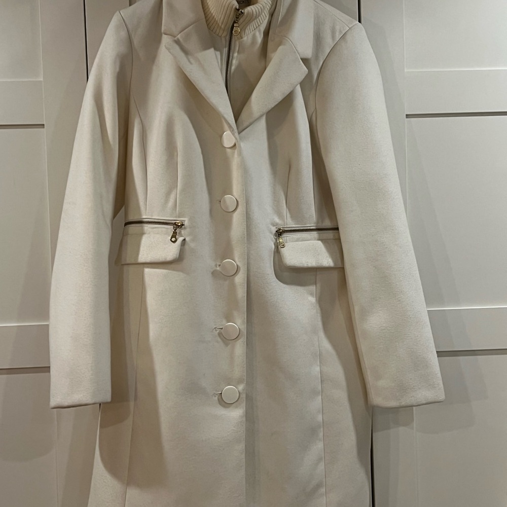 Ricki's Cream Trench Coat with Zipper Details